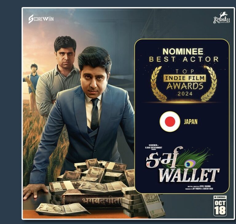 Tushar Sadhu Nominated for Best Actor at Japan’s “Top Indie Film Awards” for “Karma Wallet”